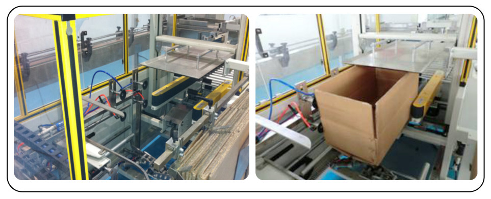 Tự động Carton Erector Machine Left In Right Out Open Carton cho ngành công nghiệp nông hóa