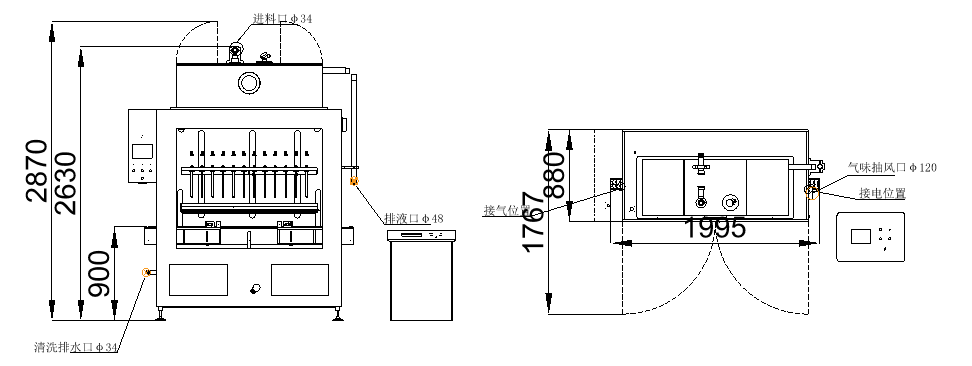 CDP-8E Máy nạp lực hấp dẫn chống ăn mòn với điều khiển PLC và cấu hình Schneider